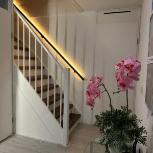 Trapleuning 40x40 met verlichting