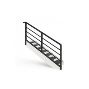 Trapafscheiding met horizontale spijlen