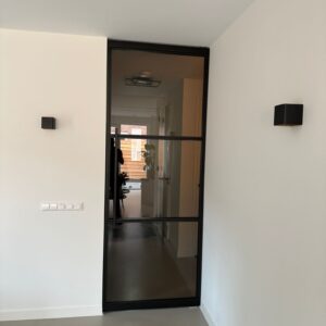 Stalen taatsdeur met brons glas