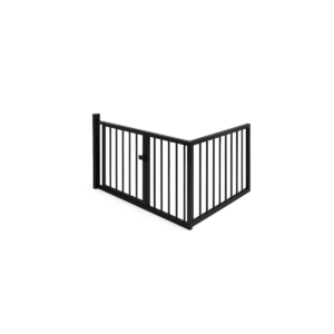 Stalen hoekbalustrade met deur