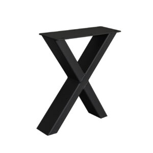 Metaal onderstel  X-mini zwart poot 80x80 salontaf
