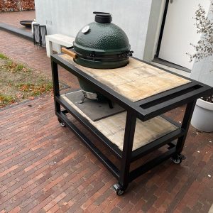 Buitenkeuken kamado green egg zijaanzicht